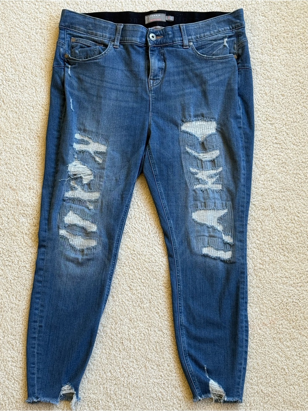 Torrid Bombshell Skinny Premium Stretch High-Rise Destructed Jeans
